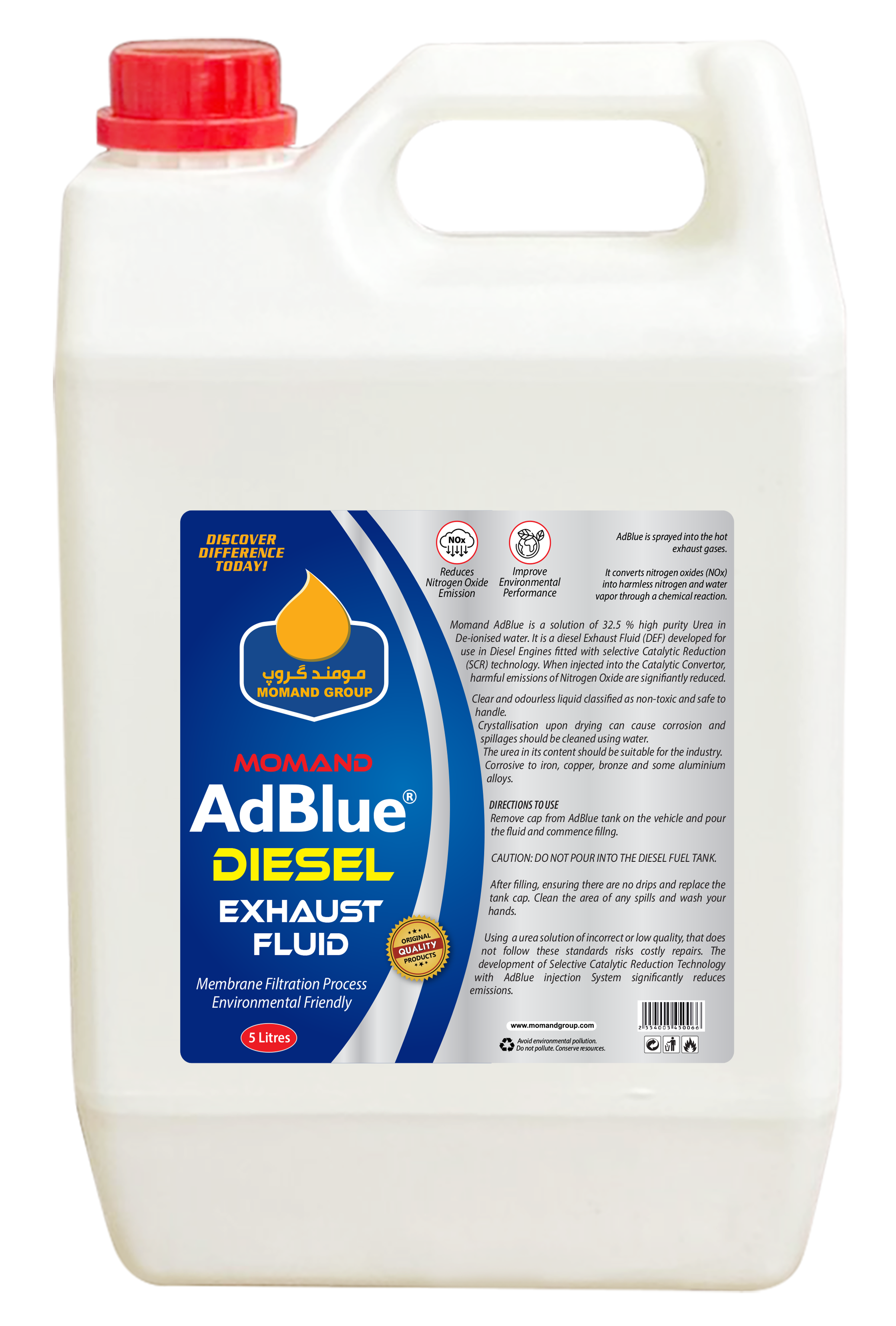 Momand AdBlue Additional Working Fluid for SCR Diesel Engines - 5L